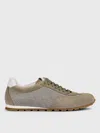 Doucal's Suede-panels Sneakers In Mud