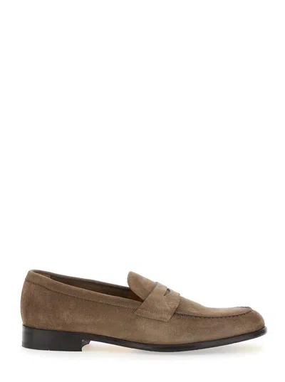 DOUCAL'S 'STANDFORD' BEIGE SLIP-ON LOAFERS