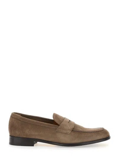 Doucal's Man Loafers Khaki Size 9 Leather In Beige