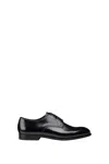 Doucal's Classic Black Derby Shoes Polished Finish In Calf Leather Man In Black