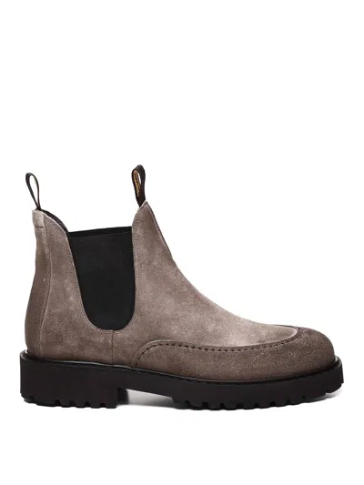 Doucal's Suede And Rubber Ankle Boot In Brown