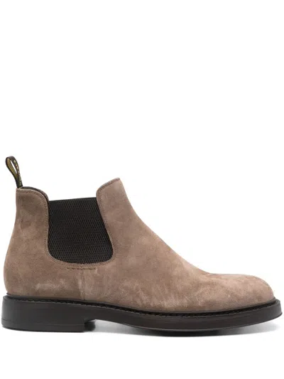 Doucal's Suede Ankle Boots In Beige