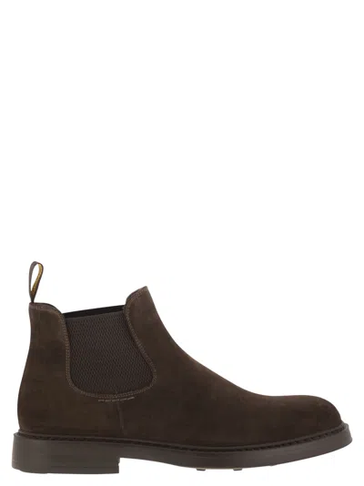 Doucal's Suede Chelsea Boot In Brown
