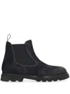 Doucal's Man Ankle Boots Black Size 12 Leather In Blue