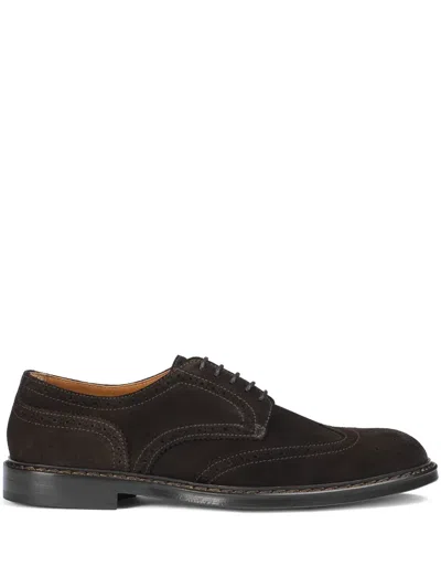 Doucal's Suede Derby Shoes In Brown