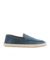 Doucal's Man Espadrilles Blue Size 8 Leather In Blue