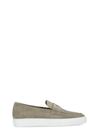 Doucal's Round-toe Suede Loafers In Grey