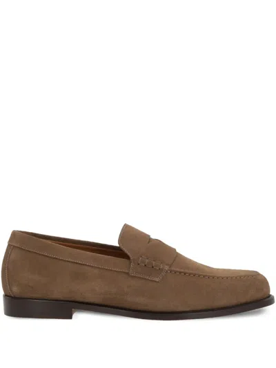 Doucal's Suede Loafers In 褐色