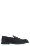 Doucal's 'standford' Black Slip-on Loafers In Blue