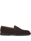 Doucal's Brown Suede Loafers With Timeless Elegance In Brown