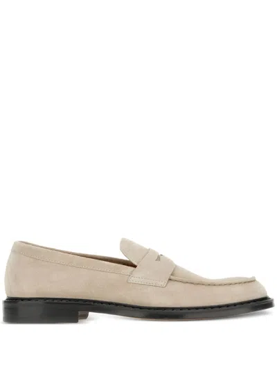 Doucal's Suede Loafers In Neutrals