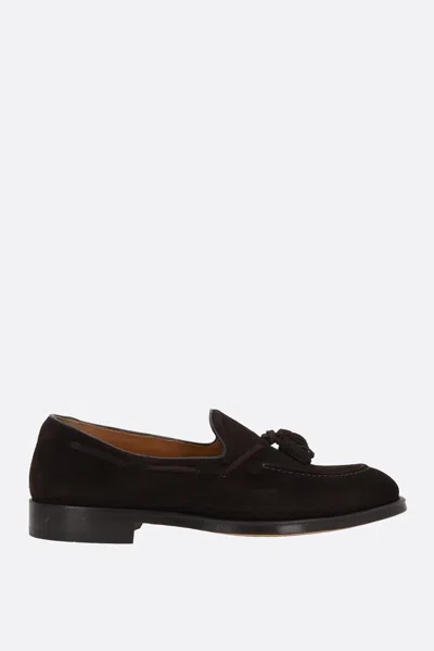 Doucal's Suede Loafers With Tassels In Marrone