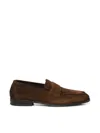 Doucal's Leather Moccasins With Rubber Sole In Brown