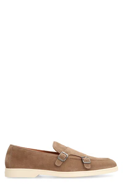 DOUCAL'S SUEDE MONK-STRAP SHOES