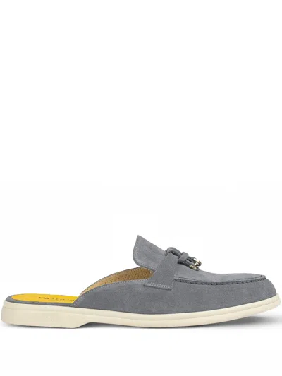 Doucal's Suede Mules In Grey