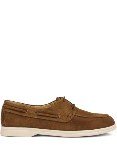 Doucal's Suede Oxford Shoes In Brown