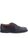 Doucal's Suede Oxford Shoes In Grey