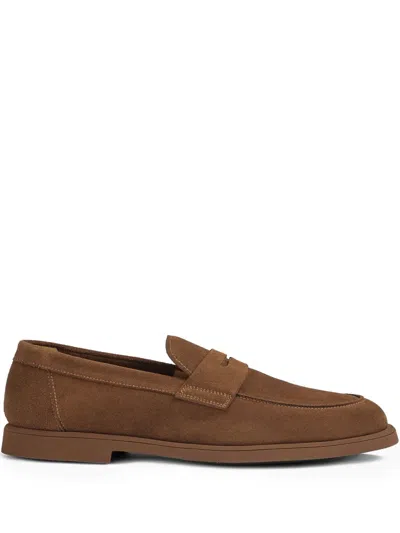 DOUCAL'S SUEDE PENNY LOAFERS