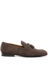 DOUCAL'S TASSEL-DETAIL SUEDE LOAFERS