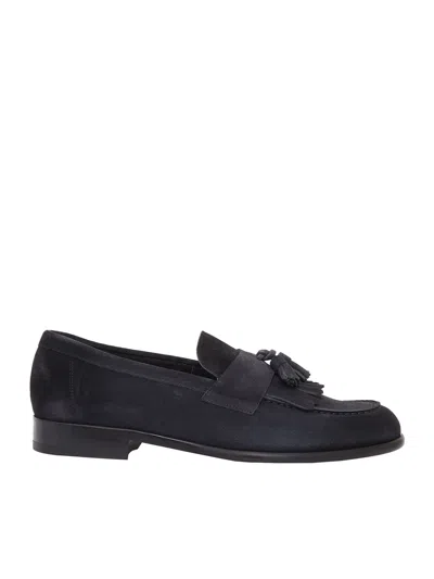 Doucal's Tassel Fringed Loafers In Blue
