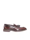 Doucal's Vintage Style Oil Loafers In Brown