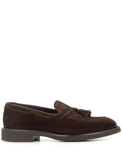 Doucal's Tassel Suede Loafers In Brown