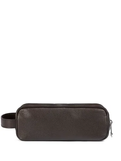Doucal's Toiletry Wash Bag In Brown