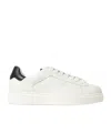 Doucal's Tumbled Leather Sneakers In White