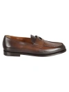 DOUCAL'S WALNUT BROWN LEATHER SLIP-ON
