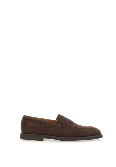 Doucal's Wash Suede Moccasins In Brown