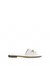 DOUCAL'S WHITE LEATHER SLIPPER WITH HORSEBIT