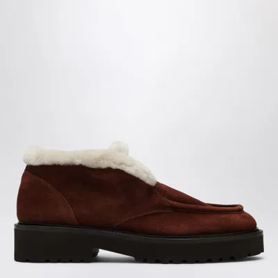 DOUCAL'S WOMEN'S SUEDE MOCCASIN WITH FUR LOAFER
