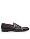 Doucal's Blue Woven Leather Double-buckle Loafer