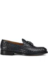 Doucal's Interwoven Leather Loafers In 蓝色