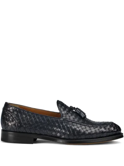 Doucal's Interwoven Leather Loafers In Black