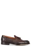 Doucal's Interwoven Leather Loafers In Brown
