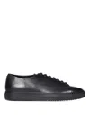 Doucal's Black Leather Sneakers In Schwarz