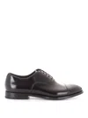Doucal's High-shine Black Oxford Shoes With Lace-up Fastening In Black