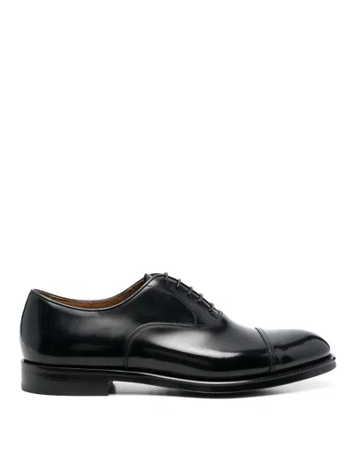 Doucal's Leather Oxford Shoes In Black