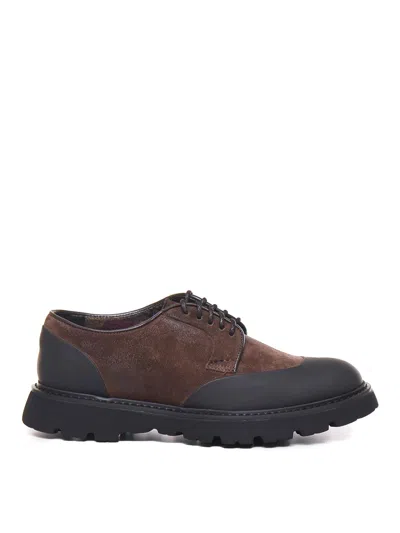 Doucal's Suede And Rubber Lace-ups In Brown