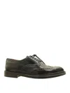 Doucal's Lace-up Shoes With Brogue Motif And Swallow Tail Detail In Dark Brown