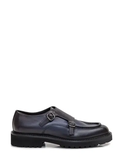 Doucal's Shoe With Double Buckle Edged In Black