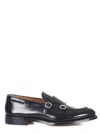 Doucal's Black Calf Leather Double-buckle Monk Shoes In Black