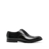 Doucal's Classic Black Derby Shoes Polished Finish In Calf Leather Man In Black