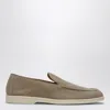 Doucal's Suede Leather Moccasin In Sand Color In Beige