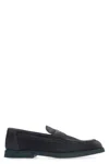 Doucal's 'standford' Black Slip-on Loafers In Blue