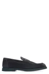 Doucal's 'standford' Black Slip-on Loafers In Blue