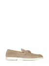 Doucal's Suede Loafers With Tassel Detail In Beige