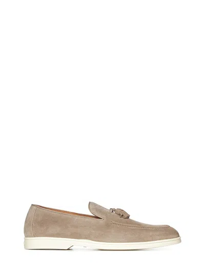 Doucal's Suede Loafers With Tassel Detail In Beige