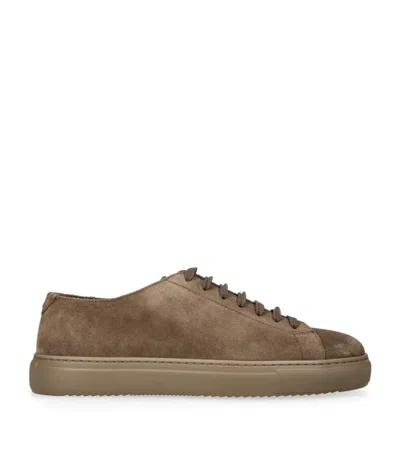 Doucal's Suede Wash Sneakers In Brown